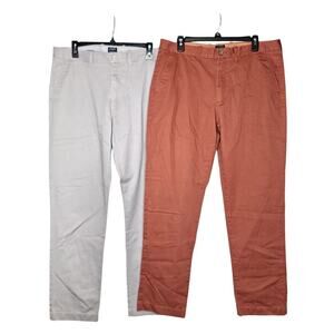 J. Crew The Sutton Men's Pants Trousers 35 x 32 Cotton Chino Gray Terracotta
